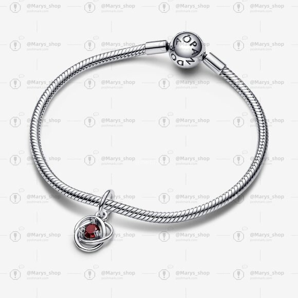 Pandora Red Eternity Circle Dangle Charm - Picture 3 of 5